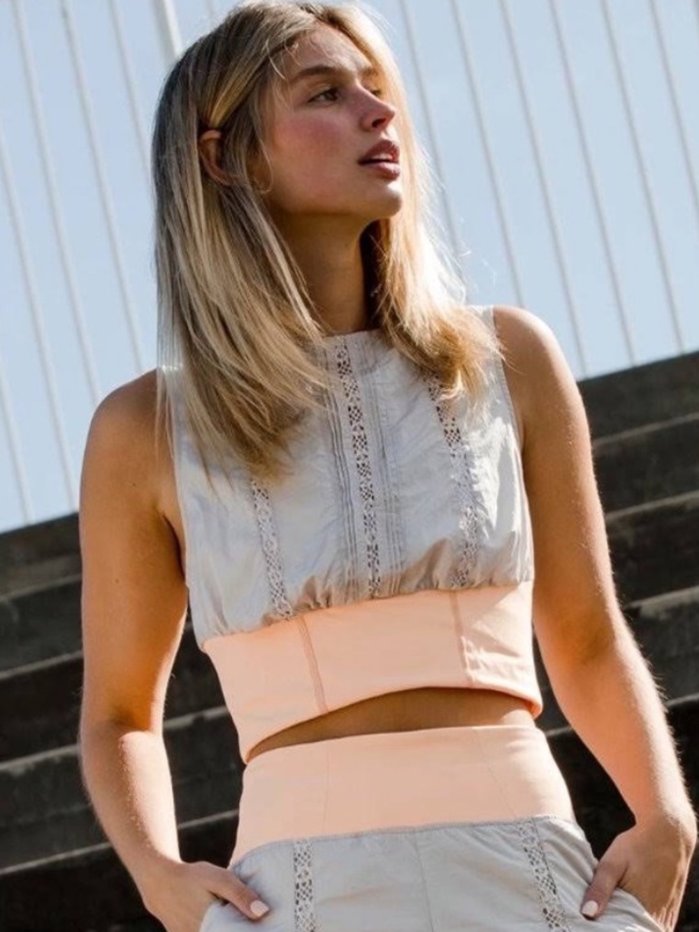 Free People Movement Oh Hey Applique Crop Top